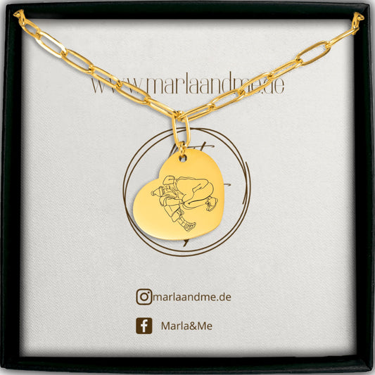 Herzkette mit deinem Foto als LineArt