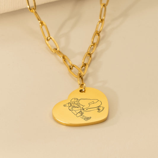 Herzkette mit deinem Foto als LineArt