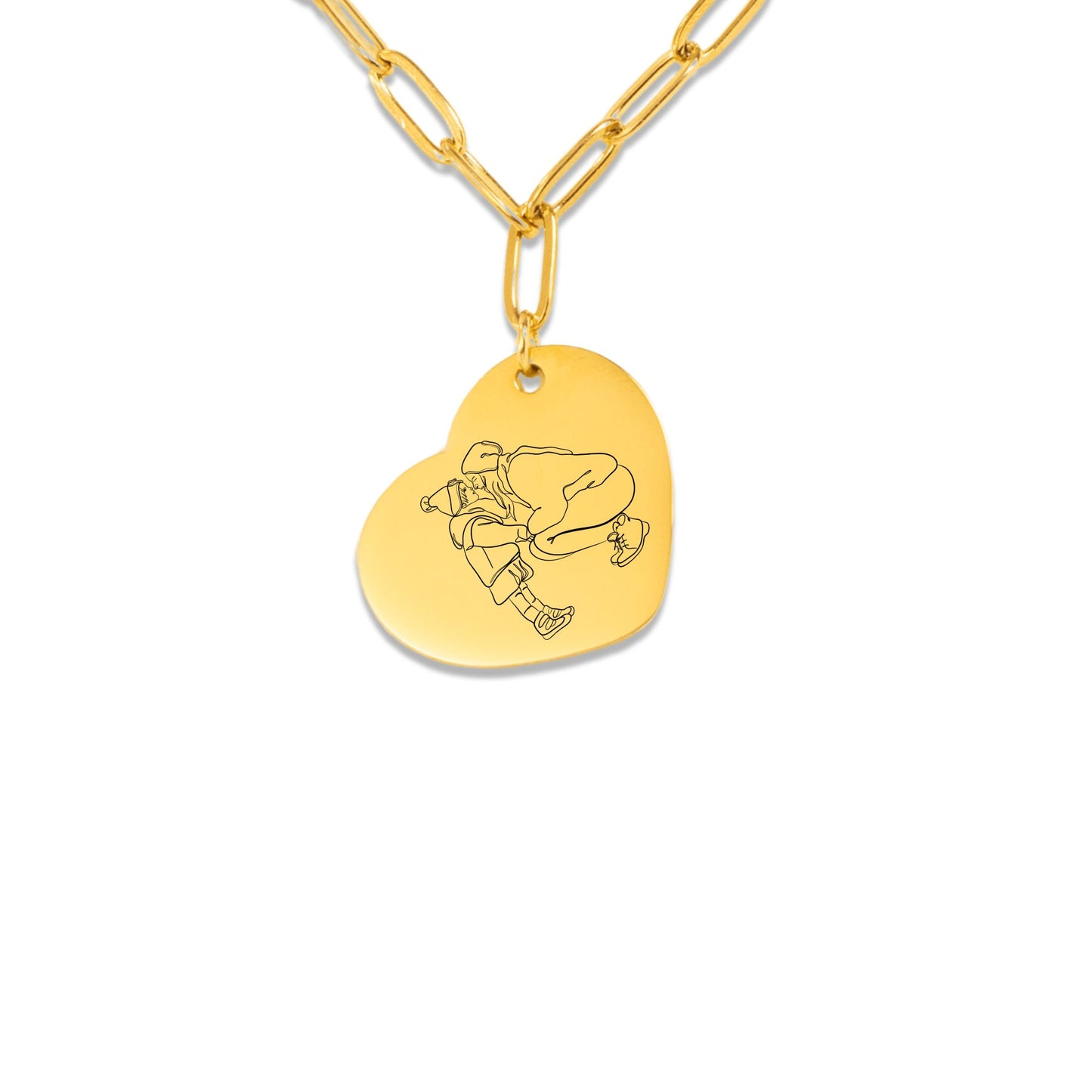 Herzkette mit deinem Foto als LineArt