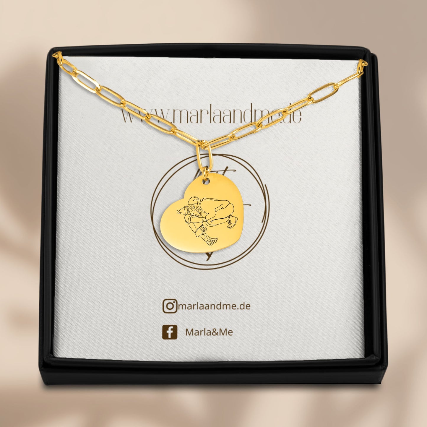 Herzkette mit deinem Foto als LineArt