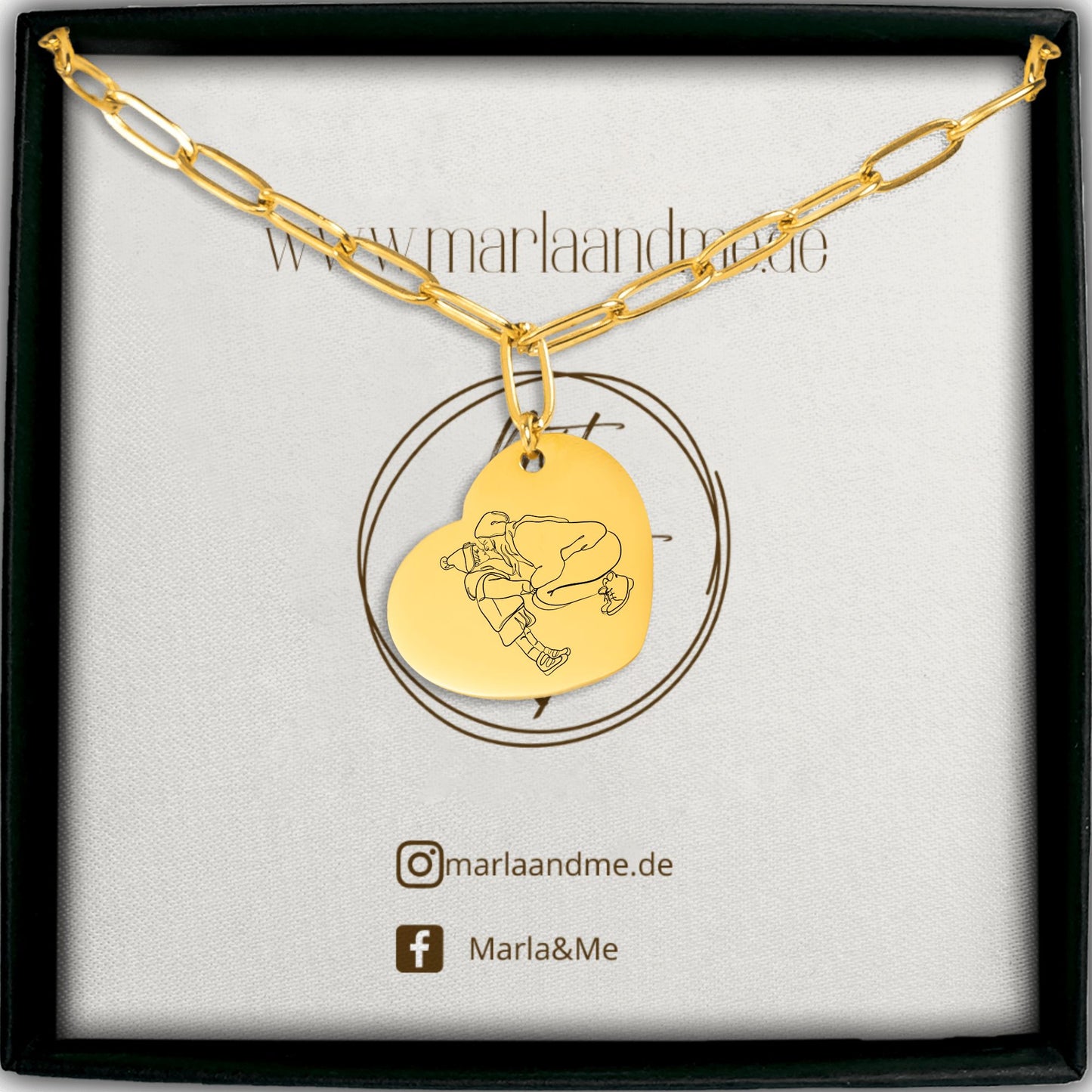 Herzkette mit deinem Foto als LineArt