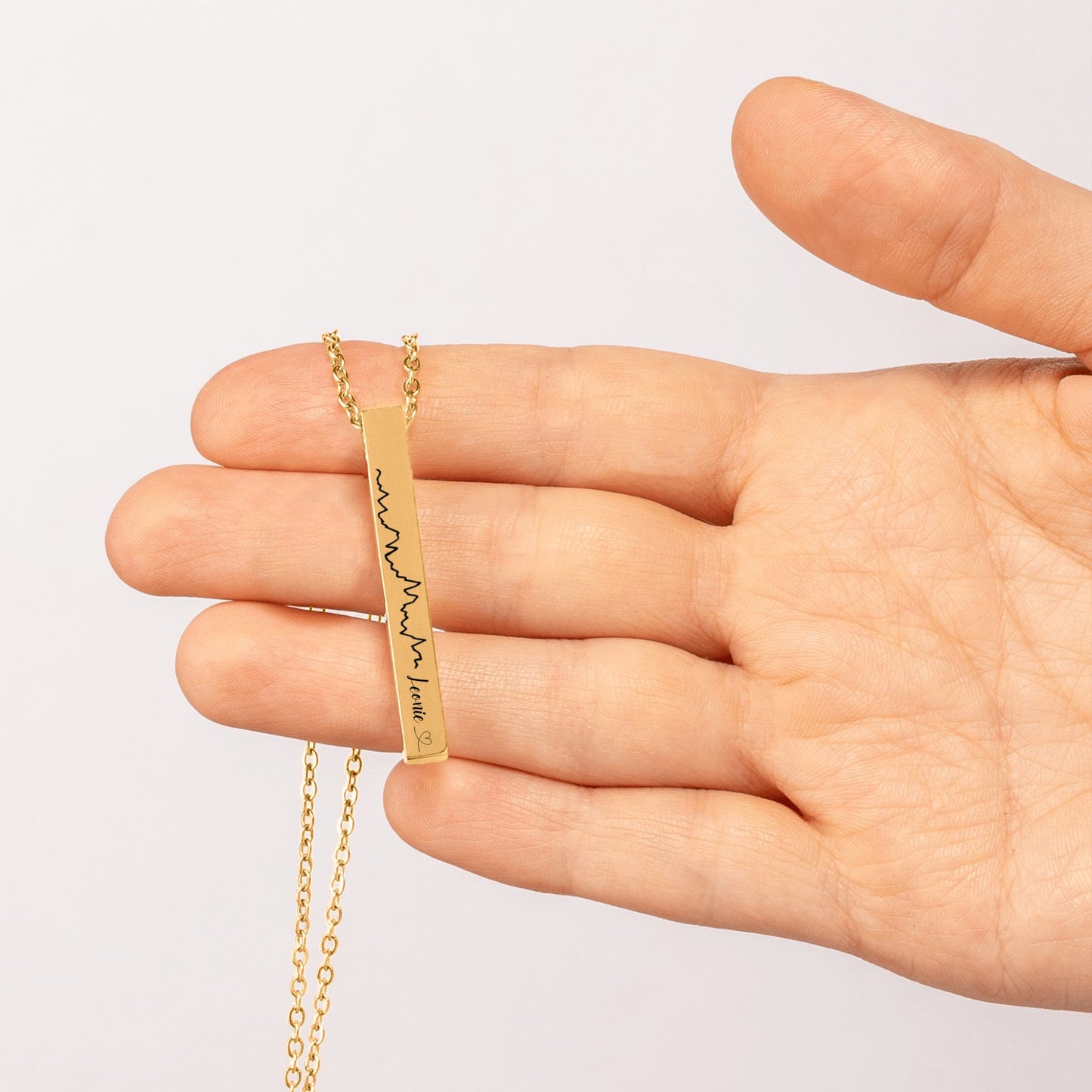 Personalisierte Herzschlag Kette mit CTG Gravur –Erinnerungs-        schmuck für Sternenkind Mamas mit Name