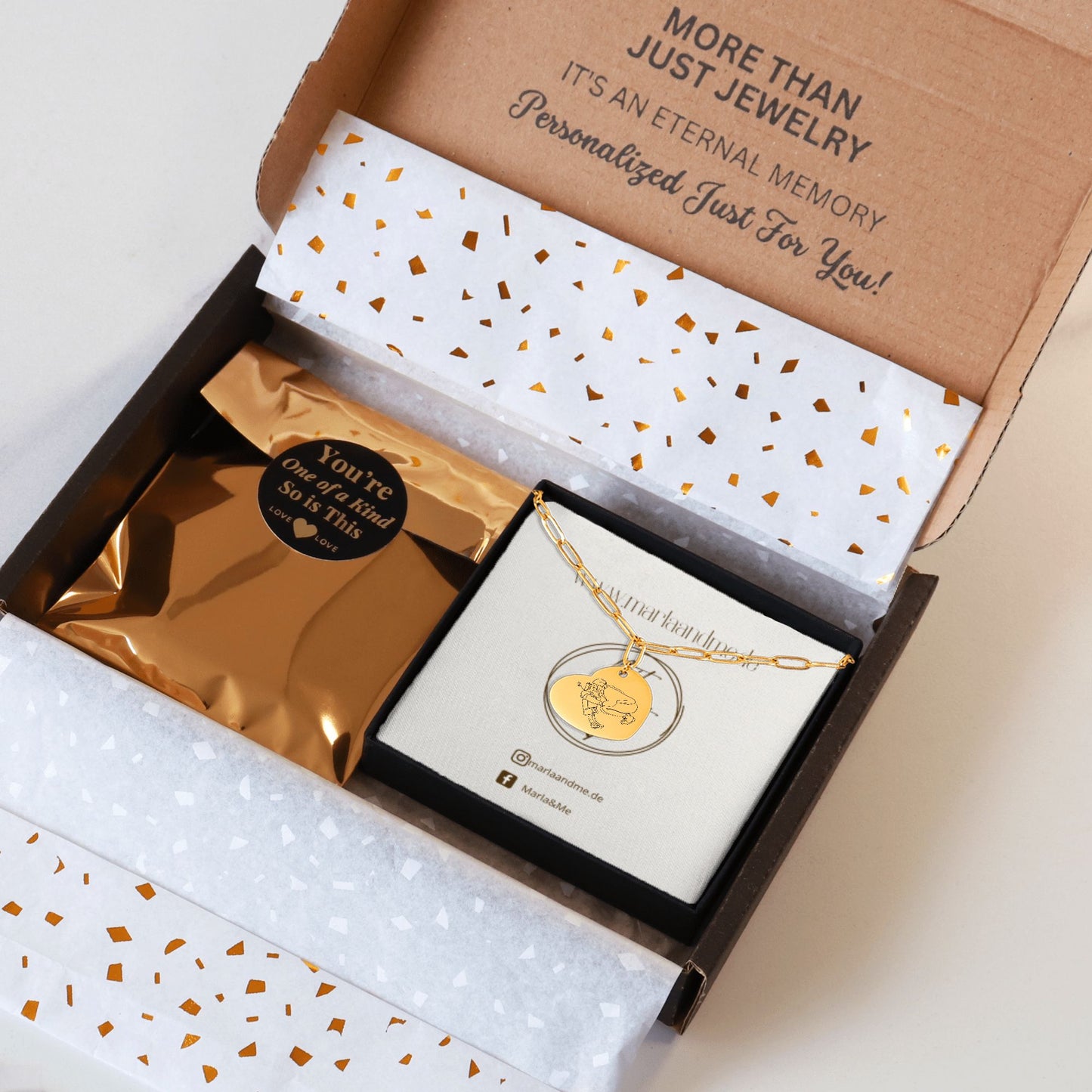 Herzkette mit deinem Foto als LineArt