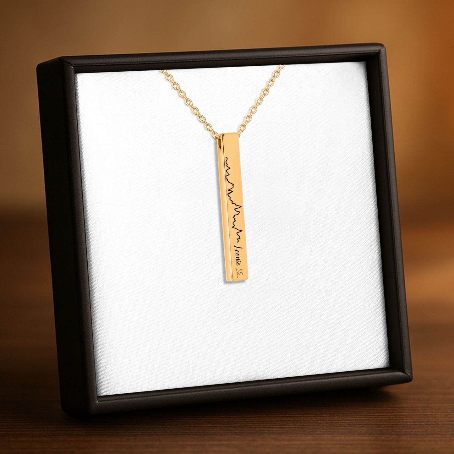 Personalisierte Herzschlag Kette mit CTG Gravur –Erinnerungs-        schmuck für Sternenkind Mamas mit Name